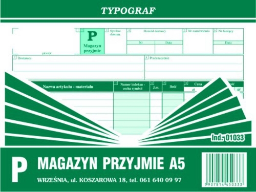 D PZ Magazyn przyjmie A5 01033/5