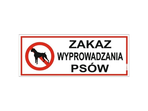 Tablica Zakaz wpr psów 21x8 /5 .0662
