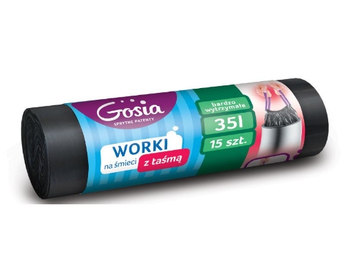 GOSIA Worki na śmieci  35L GOSIA z taśmą 15szt