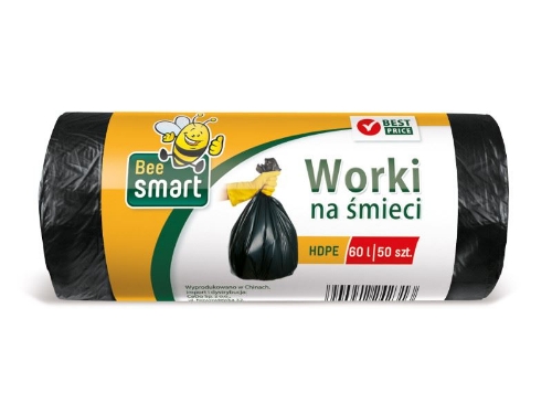 Worki śmieć  60L Bee Smart czarny HD a50/45 242311