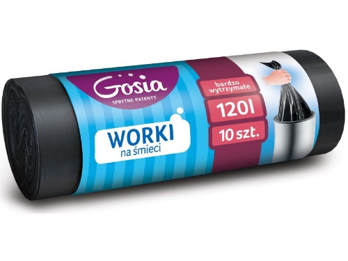 Worki na śmieci 120L GOSIA czarne/grafit 10szt 1677