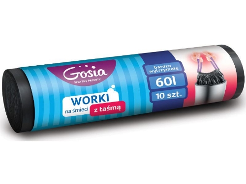 Worki na śmieci  60L GOSIA LD z taśmą 10szt