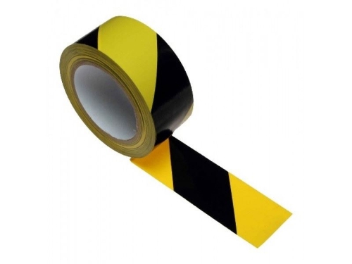 Taśma klej ostrzeg.czarno-żółta 48/50x25m /18