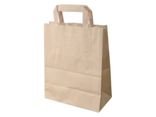 Torba pap 220x110x250 biała uchwyt płaski /250,500