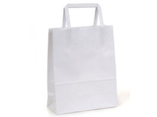 Torba pap 26x14x29/30 biała uchwyt płaski /250,300