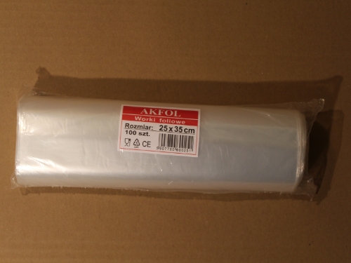 Wor foliowe 25x35/0,02 atest a100/10/50