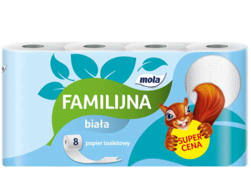 Papier toaletowy MOLA Familijna 2w worek 64 rolki 