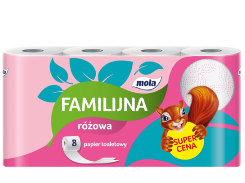 Papier toaletowy MOLA Familijna 2w worek 64 rolki