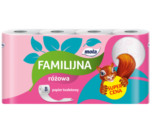 Obrazek Papier toaletowy MOLA Familijna 2w worek 64 rolki