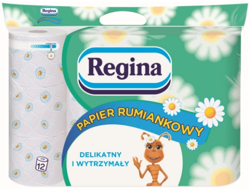 Obrazek Papier toaletowy REGINA rumianek 3 warstwy 12 rolek