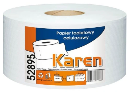 Obrazek Papier toaletowy JUMBO KAREN 2w celuloza 147mb