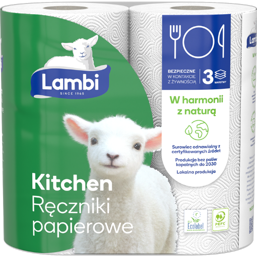 Obrazek Ręcznik papierowy LAMBI Kitchen 3 warstwy