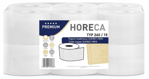 Papier toaletowy HORECA Premium MiniJumbo celuloza, 12 rolek, 3 warstwy