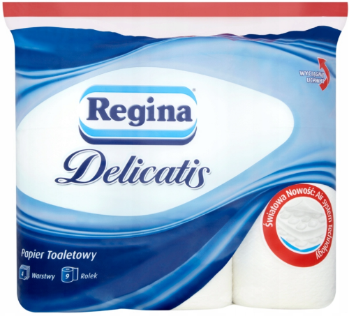 Papier toaletowy REGINA Delicatis 9 rolek, 4 warstwy, celuloza