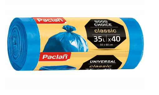 Obrazek Worki śmieci 35L PACLAN classic niebieskie 40szt