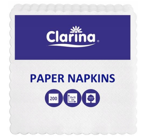 Serwetka gastronomiczna 15x15 ząbkowana biała 1w  200 szt