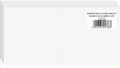 Serwetka biała barmańska 1/4 2w 24x24 200 szt