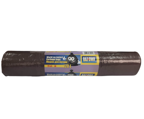 Worki na śmieci 120L 70x110 brązowe 25szt