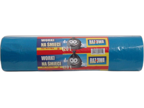 Worki na śmieci 120L 70x110 niebieskie 25szt