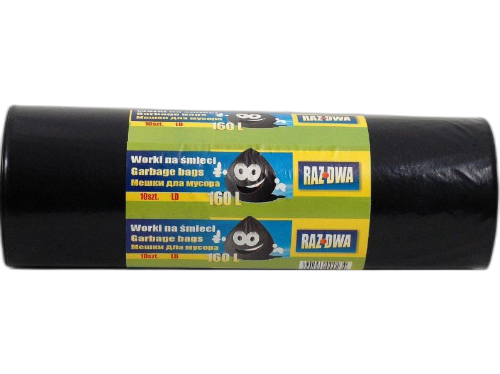 Worki na śmieci 160L czarne 10szt