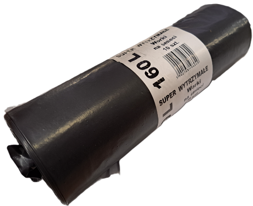 Worki na śmieci 160L czarne 10szt Super wytrzymałe