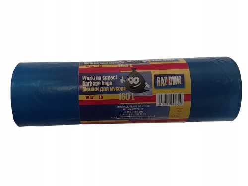 Worki na śmieci 160L  niebieskie 10szt