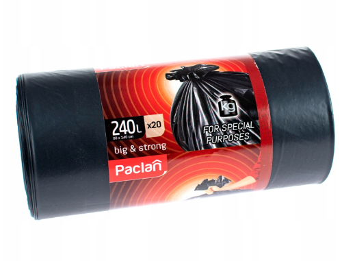 Worki na śmieci 240L PACLAN Big&Strong czarne 20szt. 134763