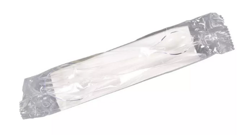 Zestaw sztućców 3704 widelec + serwetka transparentny 1szt