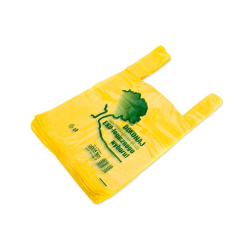 Reklamówka 31/8/57 EKO nadruk ekologiczny żółta 14my 100 sztuk