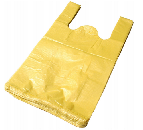 Reklamówka HDPE 25/6/45 żółta 14my mocna 100 sztuk 930811