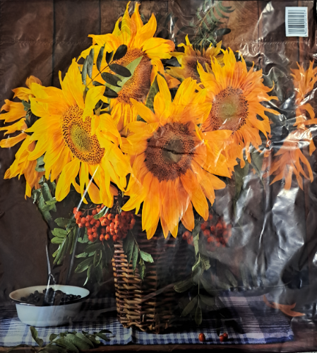 Reklamówka z uchem  46x48 SŁONECZNIKI 25 sztuk 51my