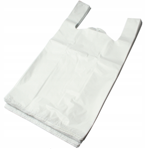 Reklamówka HDPE 25/6/45 biała 9my 180 sztuk