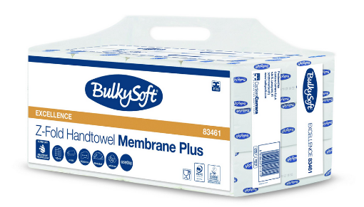 Obrazek BulkySoft 83461 Luxury MEMBRANE ręcznik ZZ biały, 3 warstwy 1680szt 