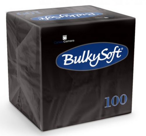 Serwetka 24x24 BulkySoft 2w 1/4 czarna 100szt 32204