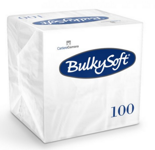 Serwetka 24x24 BulkySoft 2w 1/4 biała 100szt 32196