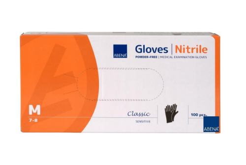 Rękawice nitrylowe ABENA M bezpudrowe czarne 100 sztuk