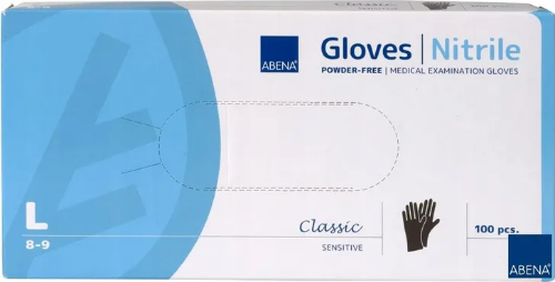 Rękawice nitrylowe ABENA L bezpudrowe czarne 100 sztuk