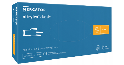Rękawice nitrylowe Nitrylex Basic XS niebieskie 100 sztuk