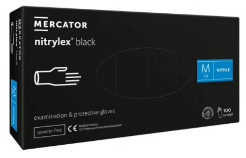 Rękawice nitrylowe Nitrylex M bezpudrowe czarne 100 sztuk