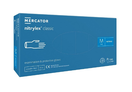 Rękawice niebieskie bezpudrowe CLASSIC rozmiar M 100 sztuk