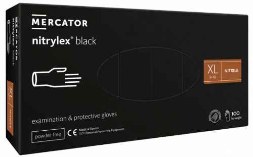 Rękawice nitrylowe Nitrylex XL bezpudrowe czarne 100 sztuk