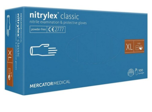 Rękawice niebieskie bezpudrowe CLASSIC rozmiar XL 100 sztuk