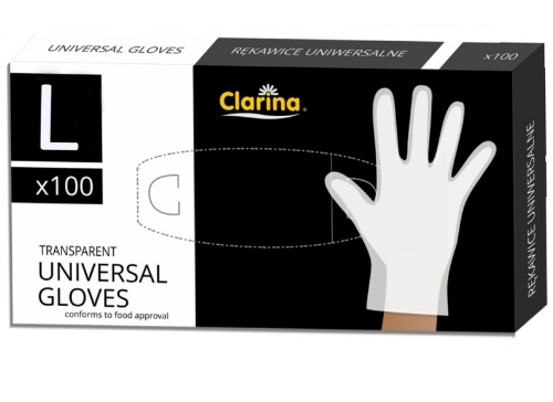 Rękawice TPE Clarina L bezpudrowe 100 sztuk 5199