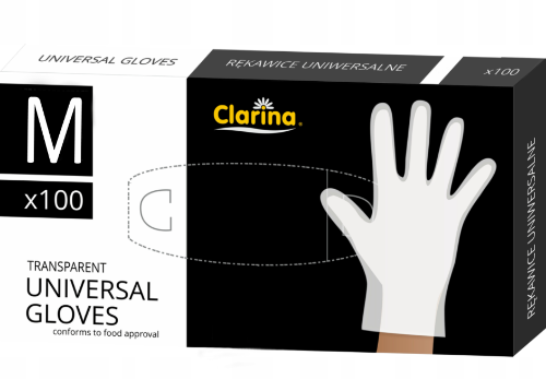 Rękawice TPE Clarina M bezpudrowe 100 sztuk 5198