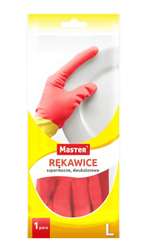 Rękawice gumowe MASTER L żółto- czerwone S433