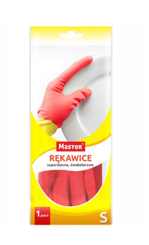 Rękawice gumowe MASTER S żółto- czerwone S431