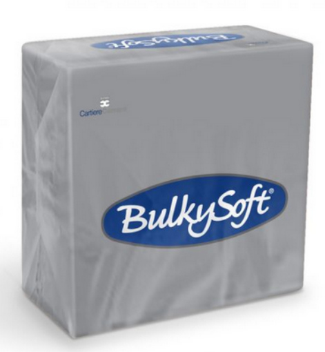 Obrazek BulkySoft 32248 serwetka 33x33 szara, 2 warstwy 100szt