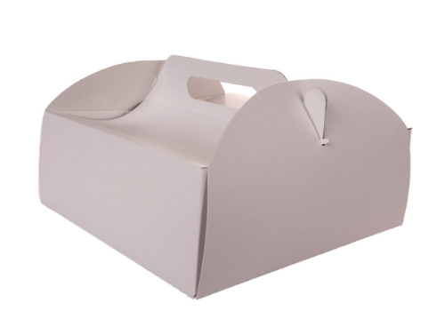 Pudełko na tort składane białe 21x21x13