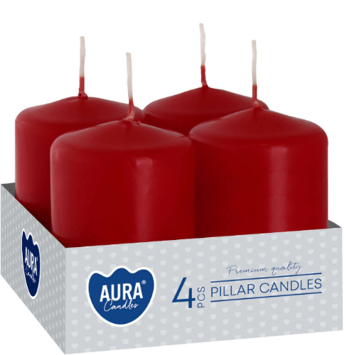 Świeca adwentowa 40/60 burgundowa 4 sztuki