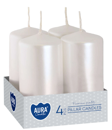 Świeca adwentowa 40/80 perłowa 4 sztuki